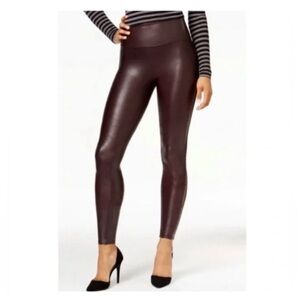 SPANX Faux Leather Leggings, Wine